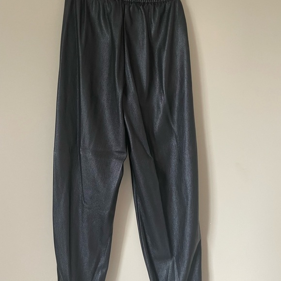 Aritzia Babaton Zedel High Rise Faux vegan Leather Joggers Black size 2XS,NWOT - Picture 4 of 7